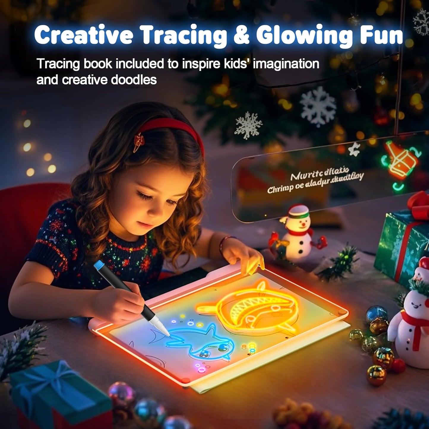 GFOUK® Neon Glow Zeichenbrett 💡 Bringen Sie Ihre Kreativität zum Leuchten!