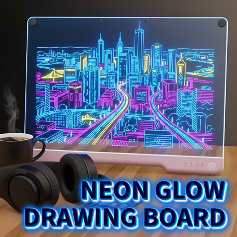 GFOUK® Neon Glow Zeichenbrett 💡 Bringen Sie Ihre Kreativität zum Leuchten!
