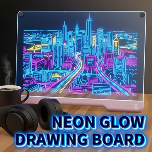 GFOUK® Neon Glow Zeichenbrett 💡 Bringen Sie Ihre Kreativität zum Leuchten!