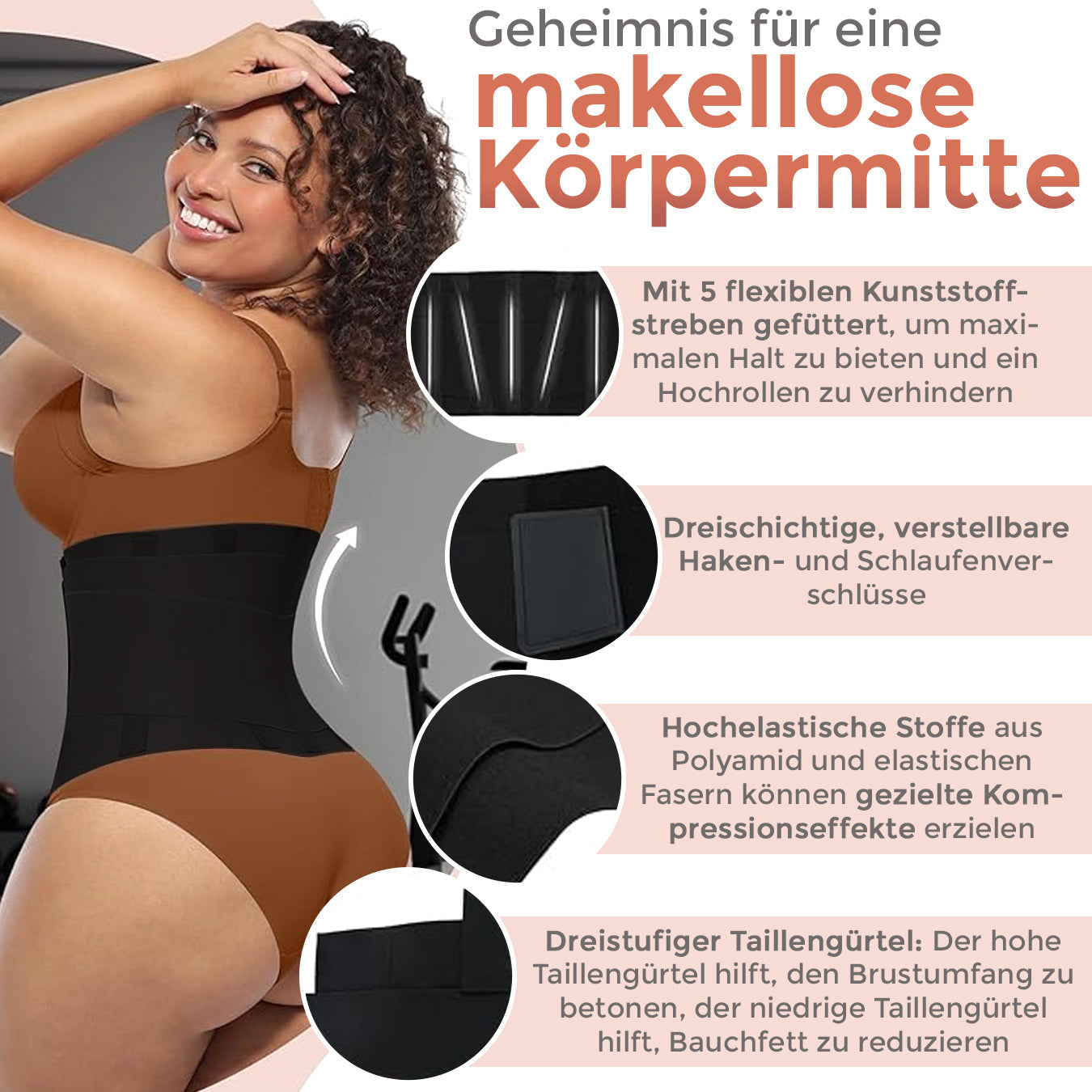 Aphine® Sanduhr-Formgürtel 🎖️ Verstellbares Schweißband für Bauch, Taillenformung & Training✅