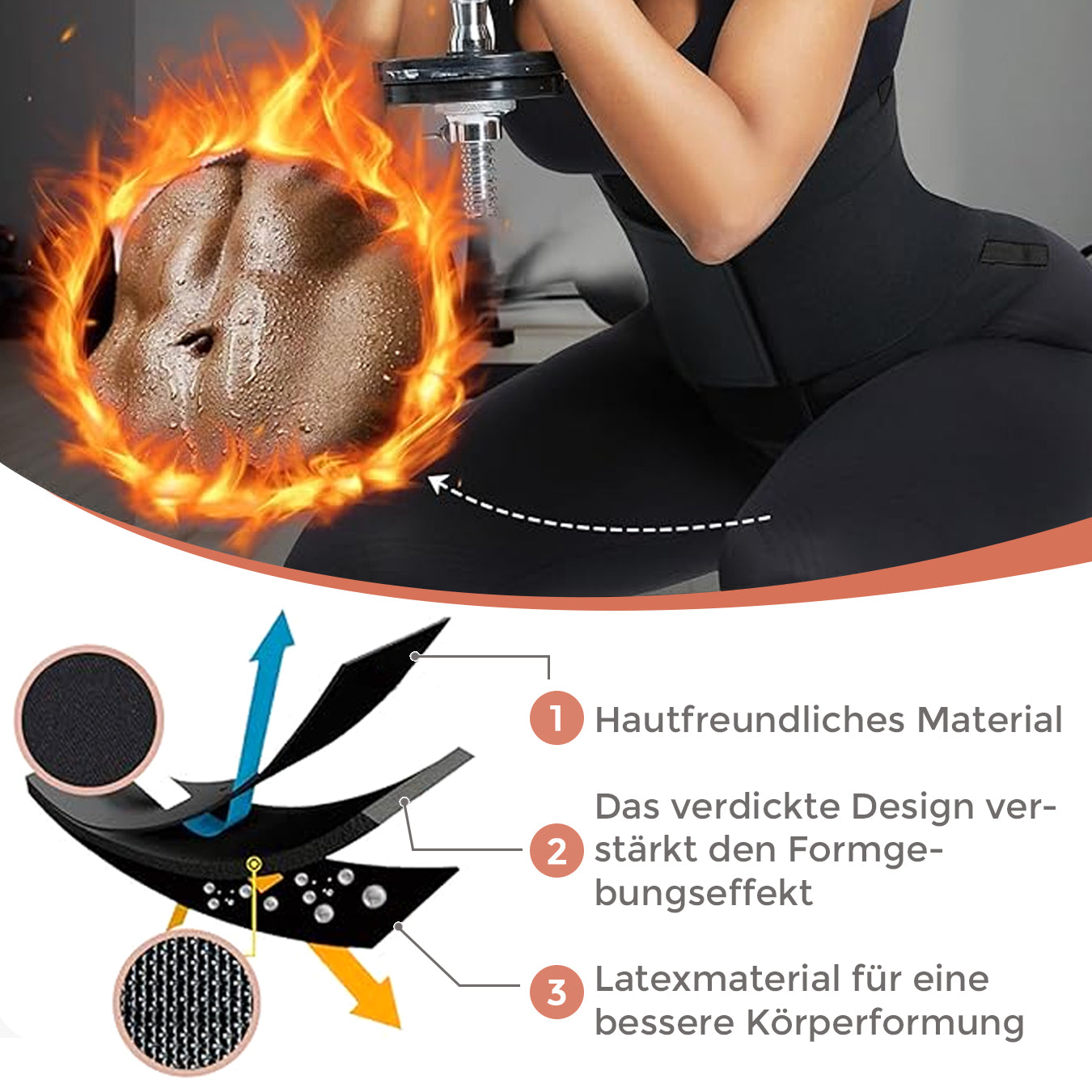 Aphine® Sanduhr-Formgürtel 🎖️ Verstellbares Schweißband für Bauch, Taillenformung & Training✅