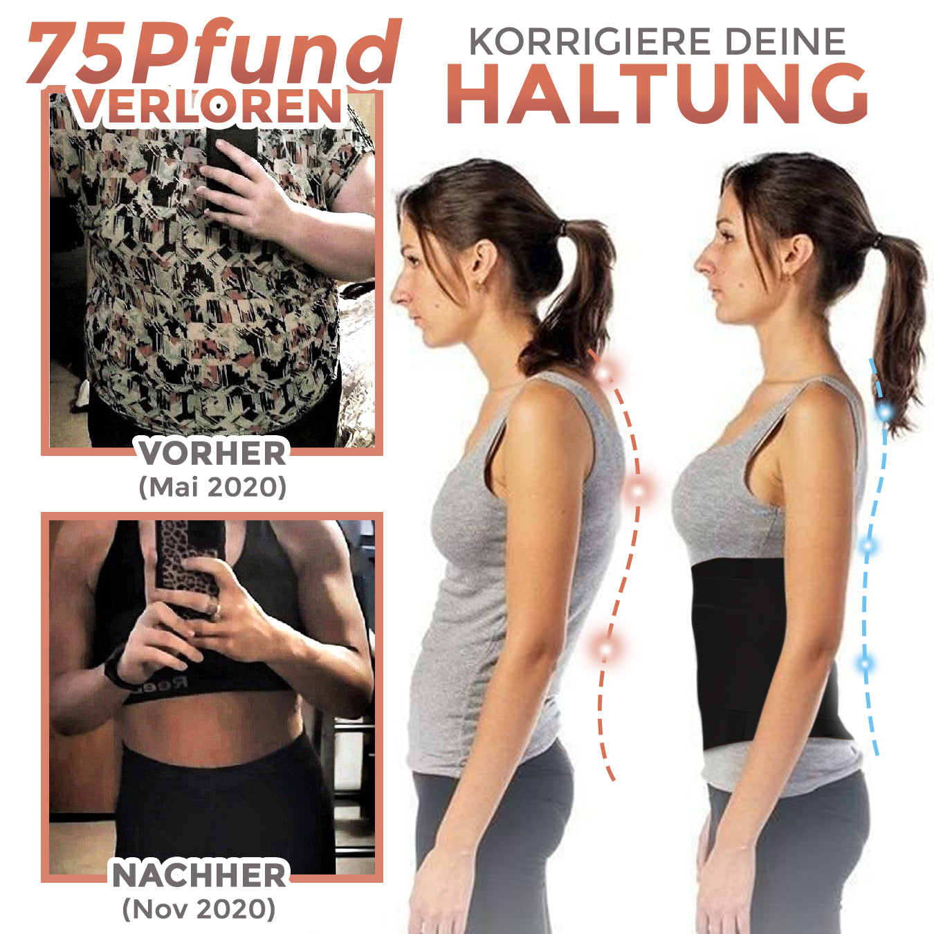 Aphine® Sanduhr-Formgürtel 🎖️ Verstellbares Schweißband für Bauch, Taillenformung & Training✅